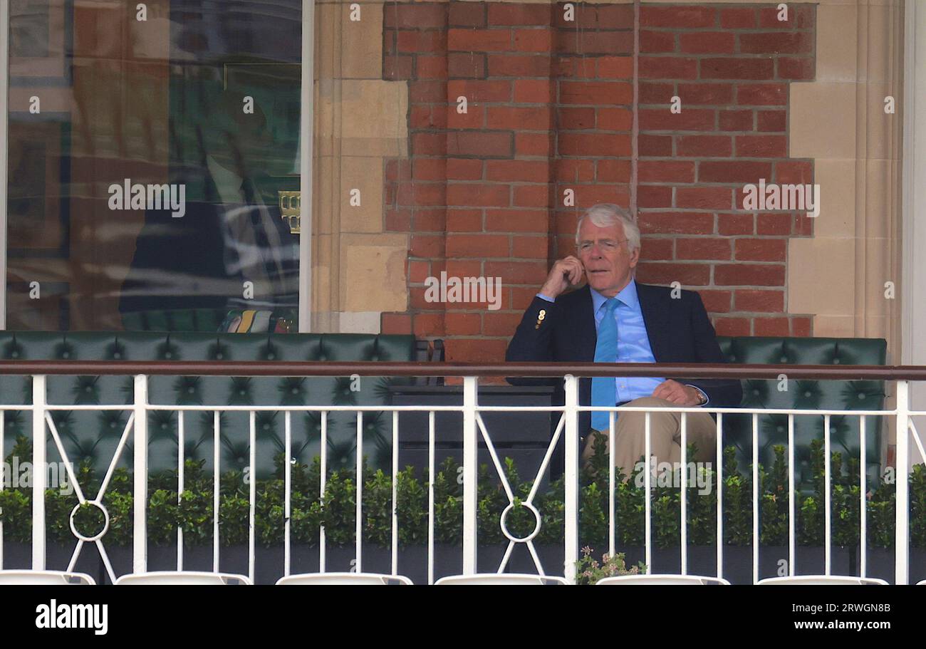 London, UK. 19th Sep, 2023. Former Prime Minister John Major watching on as Surrey take on Northamptonshire in the County Championship at the Kia Oval, day one. Credit: David Rowe/Alamy Live News Stock Photo