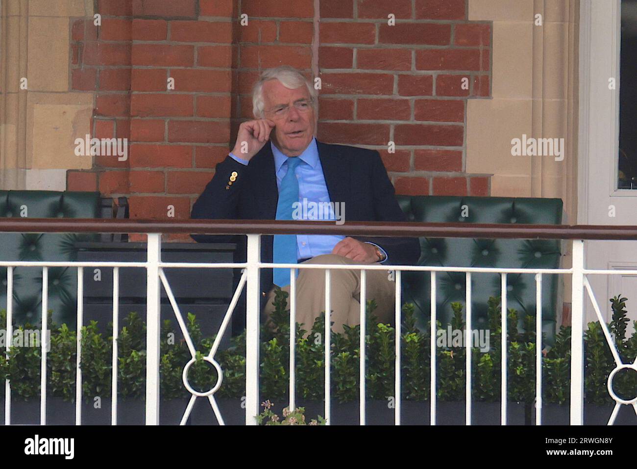 London, UK. 19th Sep, 2023. Former Prime Minister John Major watching on as Surrey take on Northamptonshire in the County Championship at the Kia Oval, day one. Credit: David Rowe/Alamy Live News Stock Photo