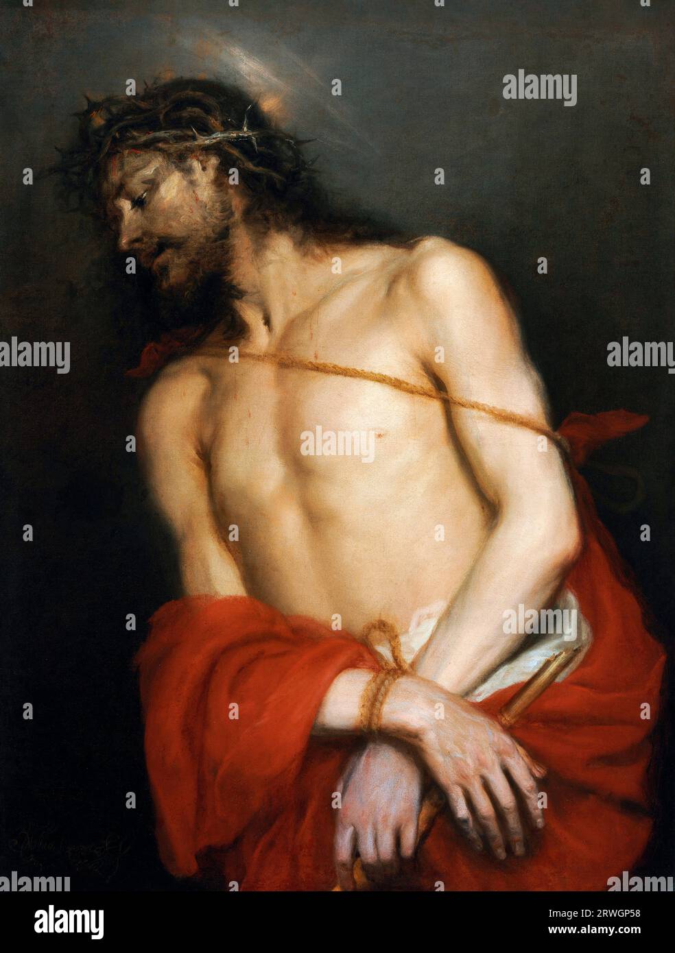 Ecce Homo by the Spanish baroque artist, Mateo Cerezo (1637-1666), oil on canvasc. 1660-66 Stock Photo