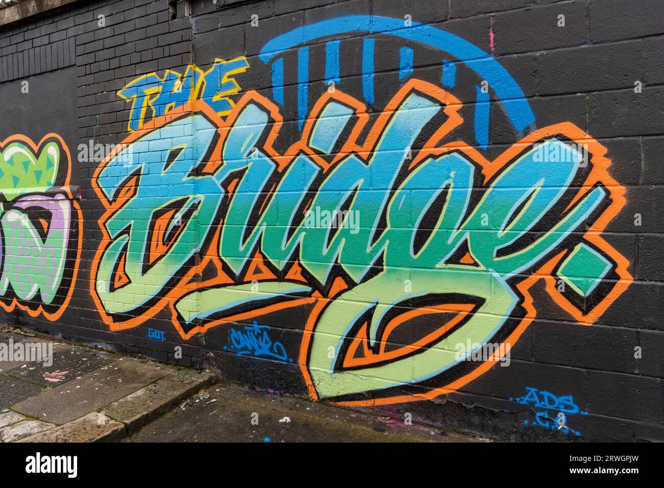 Street art or graffiti art on a wall in the Sandyford area of Newcastle