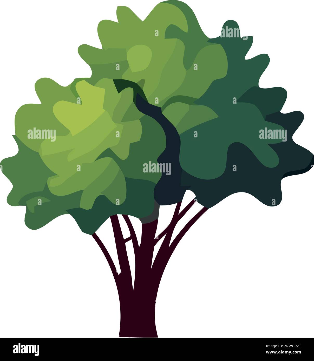 Green tree vector illustration Stock Vector Image & Art - Alamy