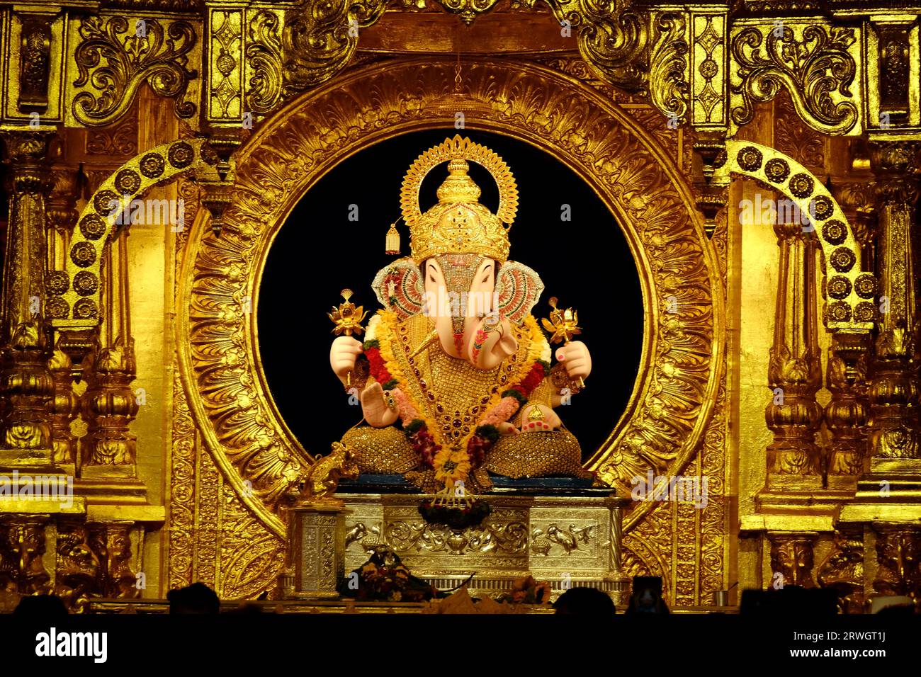 19 September 2023, Pune, Maharashtra, India, Beautiful sculpture of Lord Ganesh called as