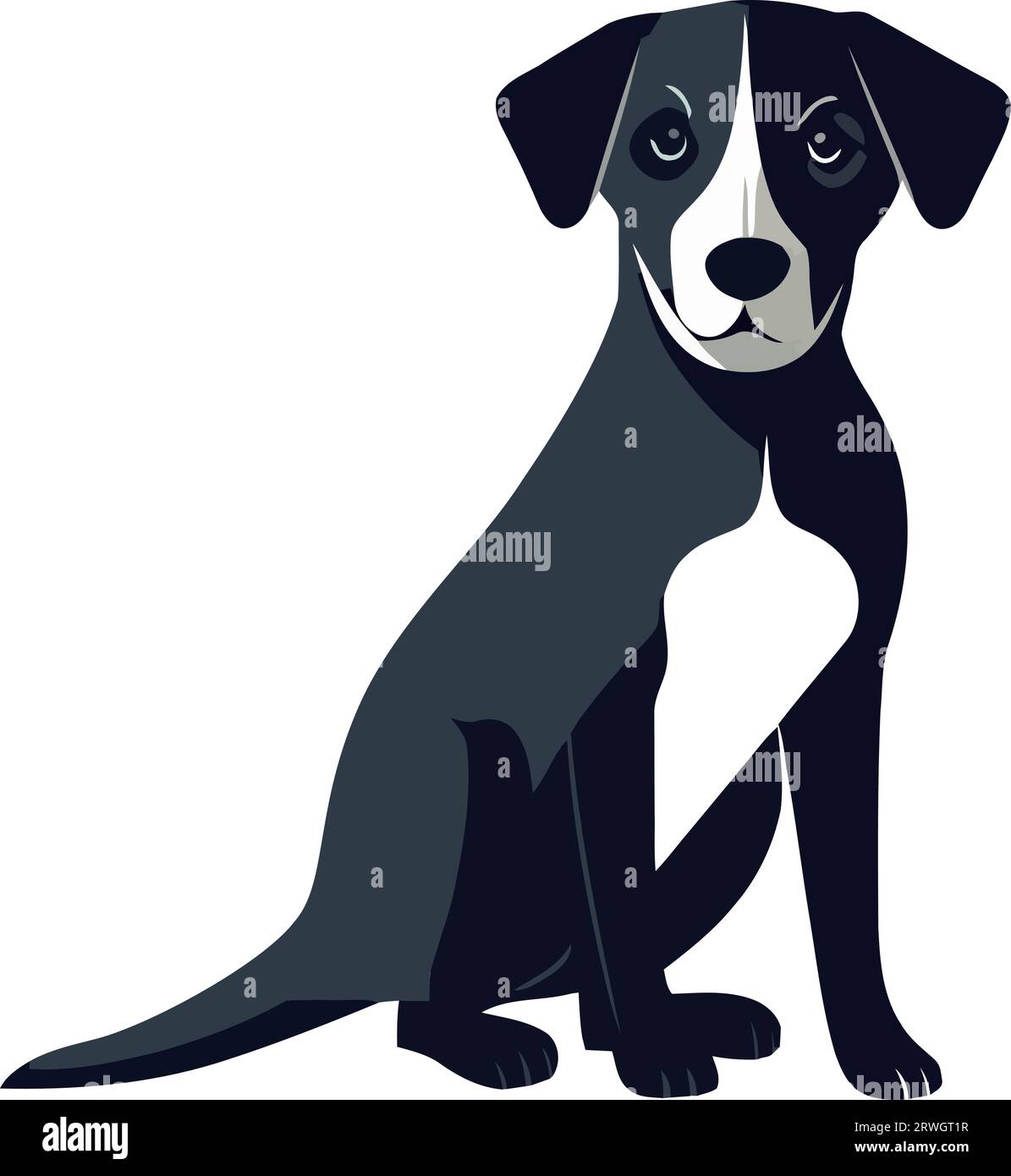 A cheerful puppy sitting Stock Vector Image & Art - Alamy