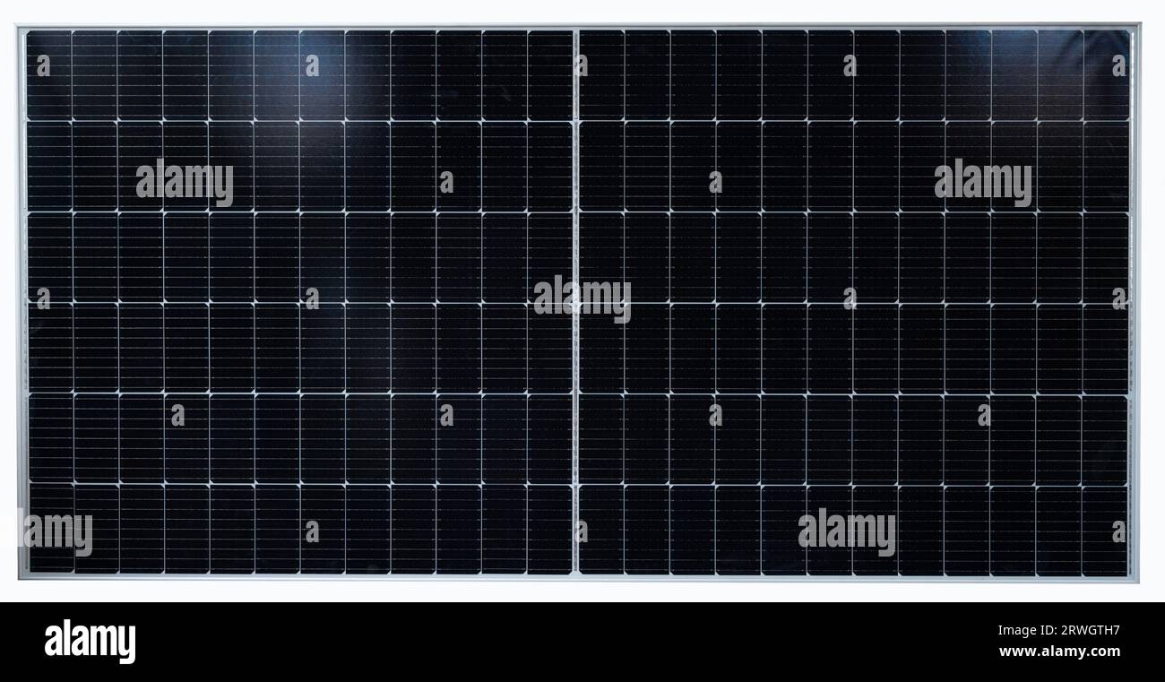 One clean solar panel frame isolated flat view Stock Photo