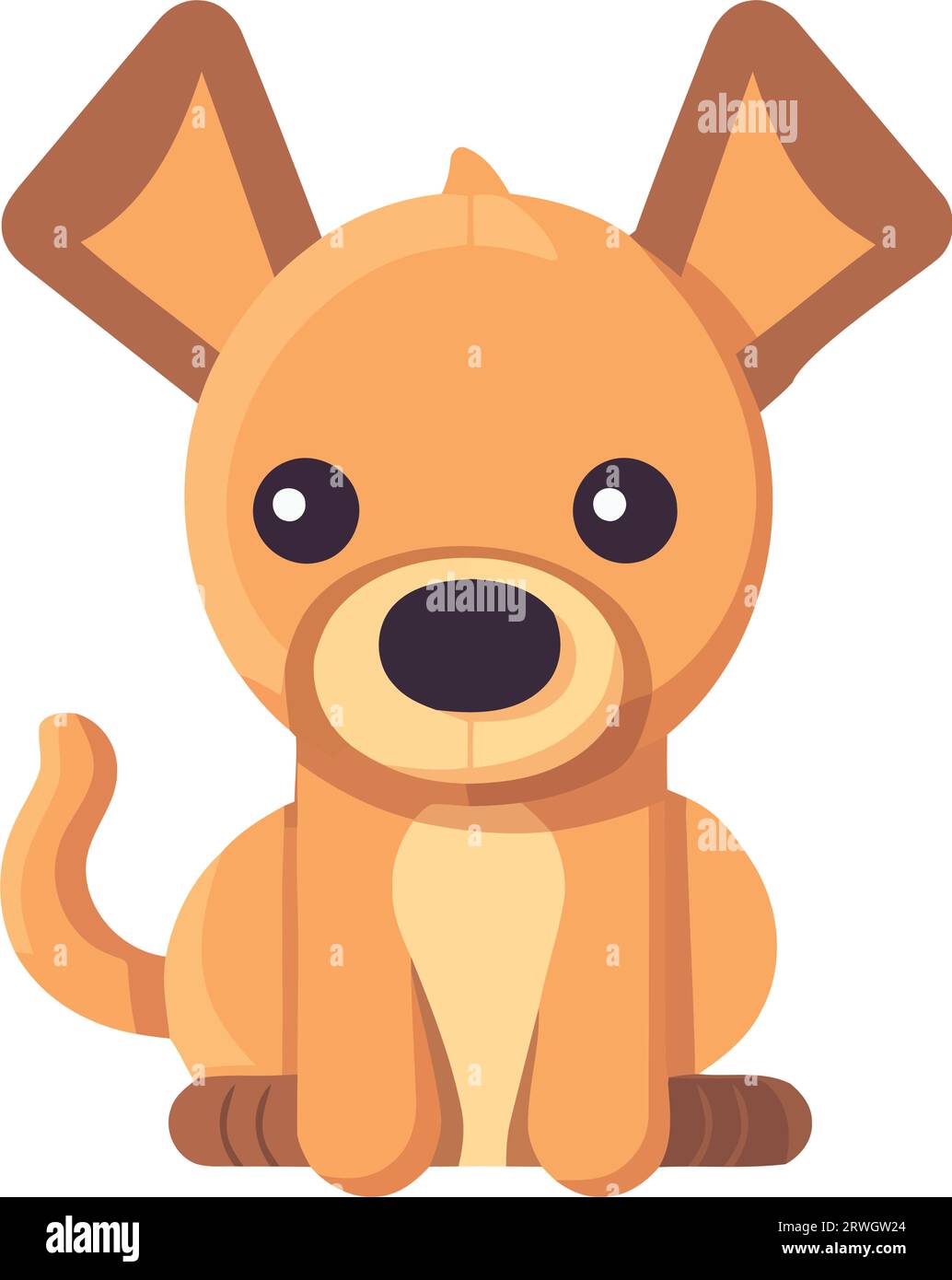 Cute puppy sitting Stock Vector Image & Art - Alamy