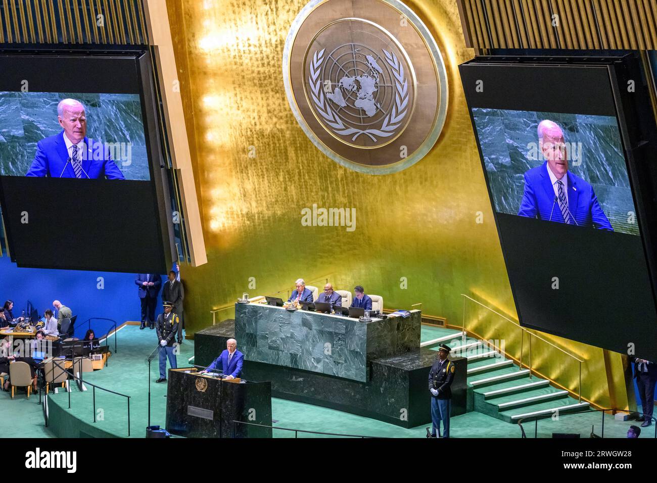 New York, USA. 19th Sep, 2023. United States President Joseph Biden addresses the opening