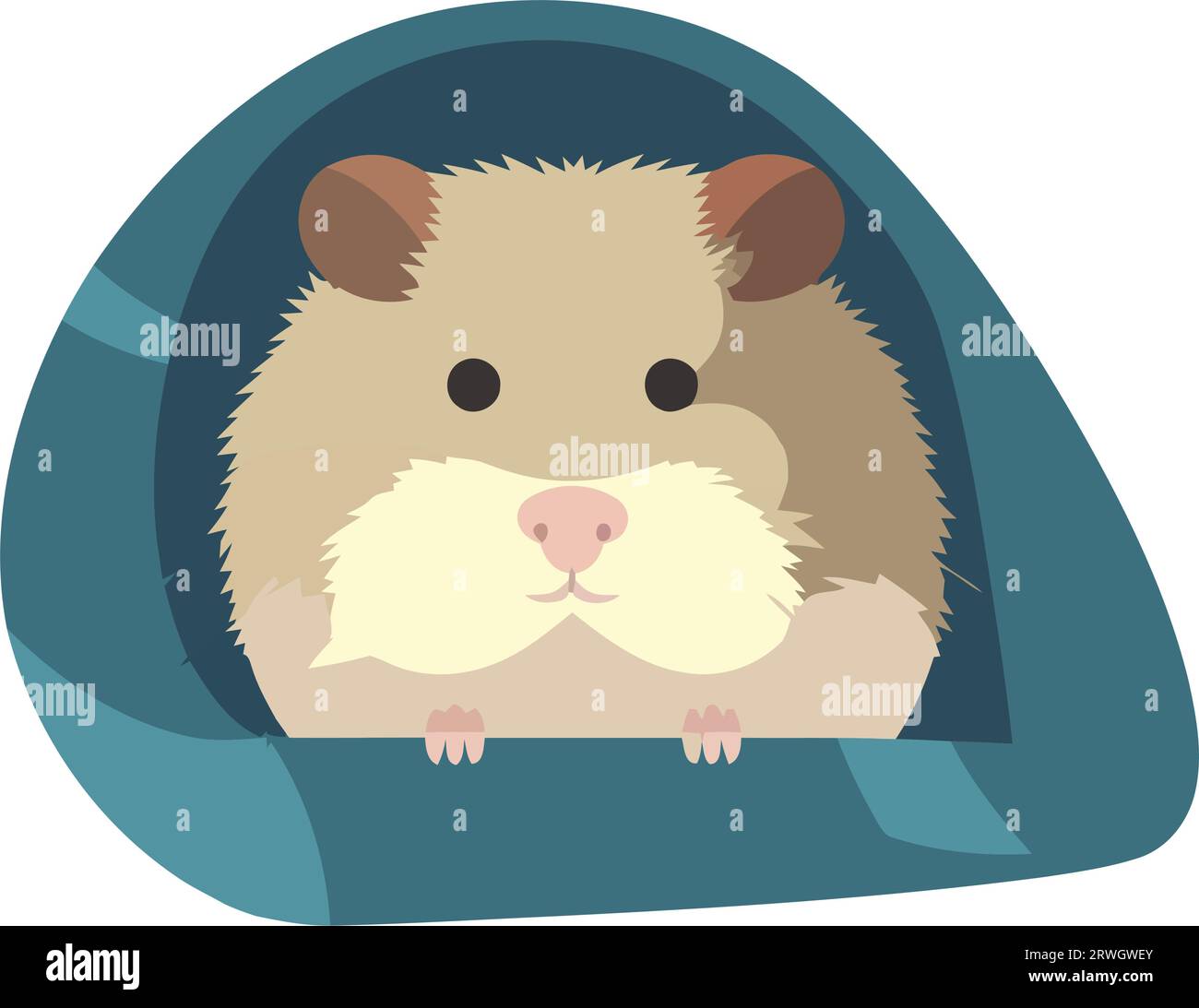Cute mouse sitting on pillow Stock Vector