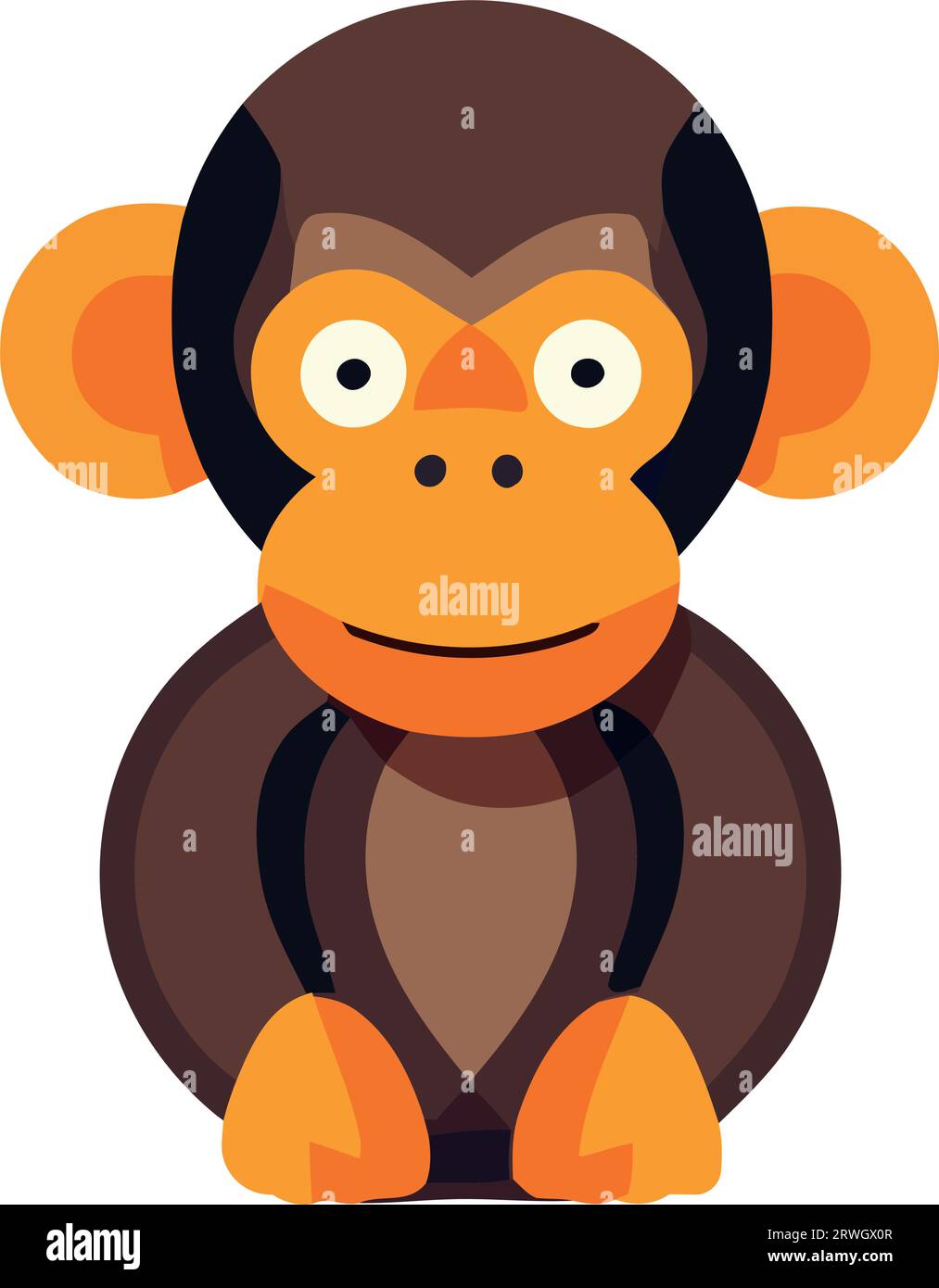Cute monkey mascot sitting Stock Vector Image & Art - Alamy