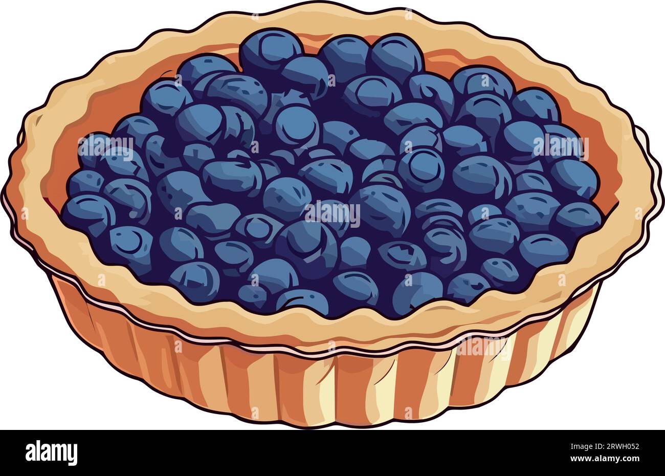 Handmade blueberry muffin with fresh berry Stock Vector