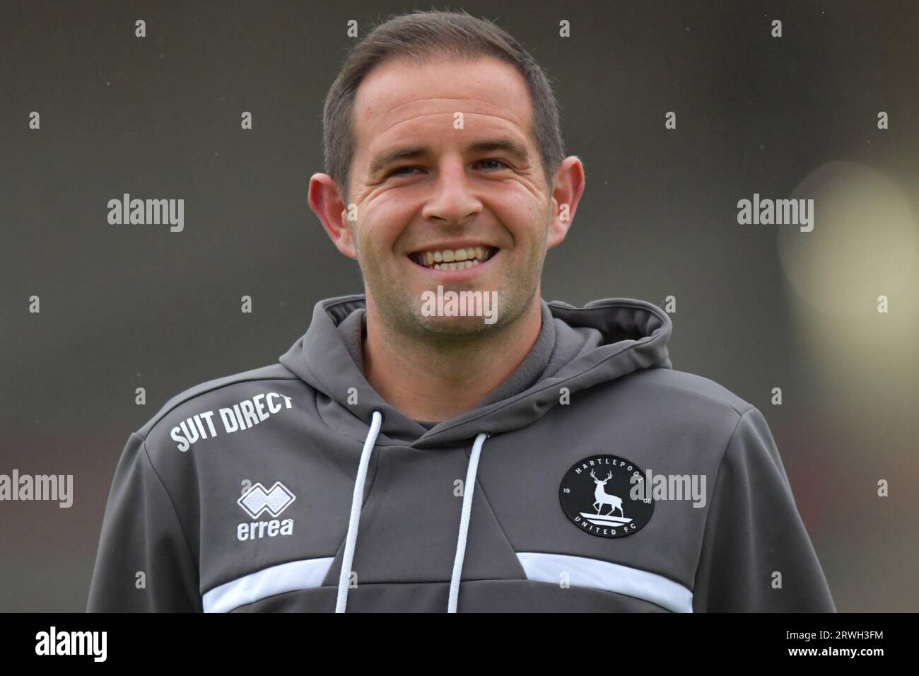 Hartlepool United's David Ferguson during the Vanarama National League  match between Altrincham and Hartlepool United at Moss Lane, Altrincham on  Tuesday 19th September 2023. (Photo: Scott Llewellyn