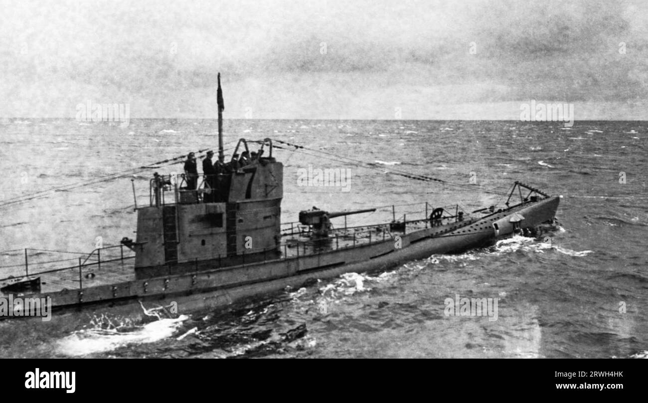 UNIDENTIFIED GERMAN U-BOAT  during First World War Stock Photo