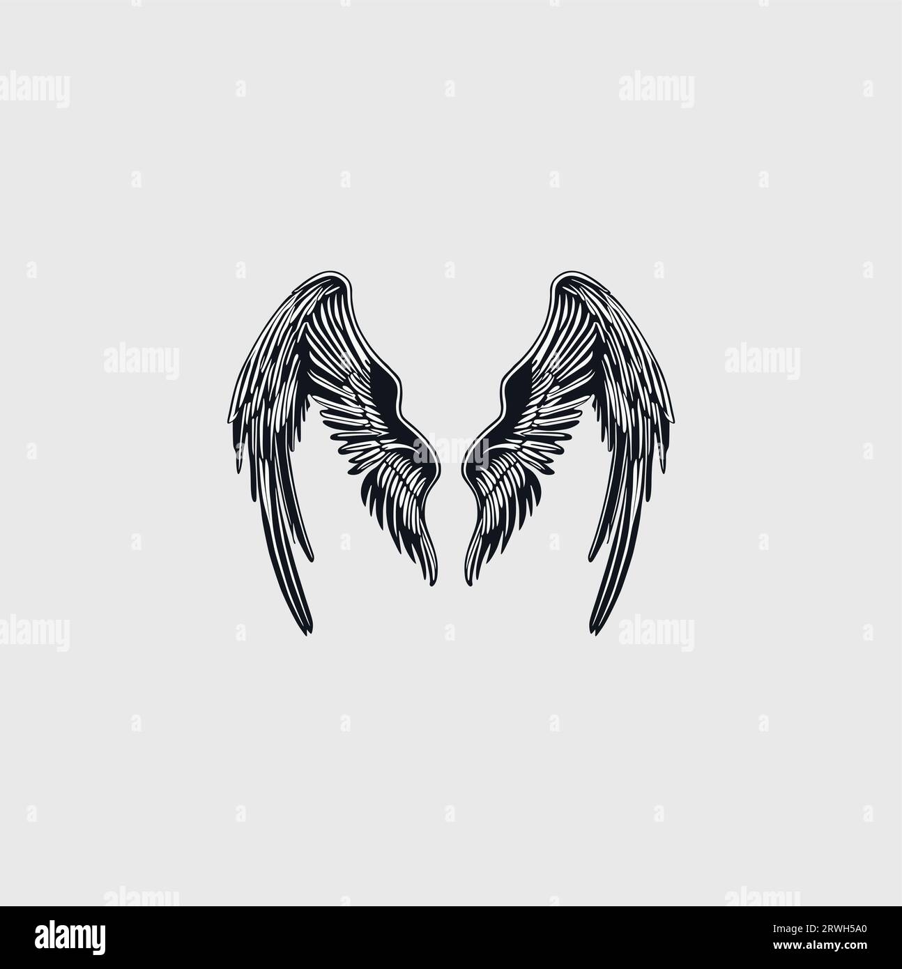 Angel wings on dark background Royalty Free Vector Image