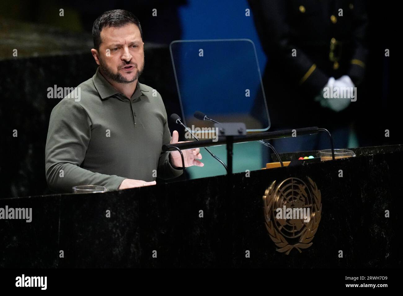 Ukranian President Volodymyr Zelenskyy addresses the 78th session of ...