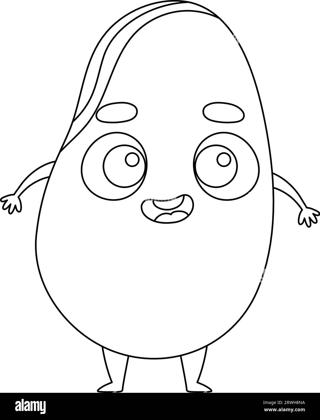 Coloring page funny pistachio. Coloring book for kids. Educational