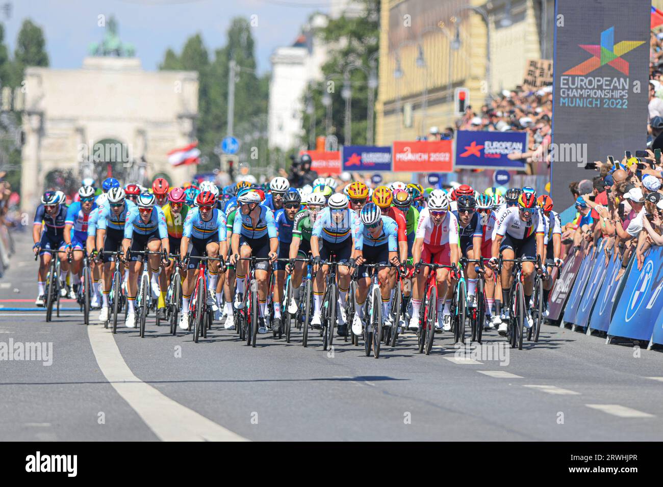 Cycling Road Belgium team. European Championships Munich 2022 Stock