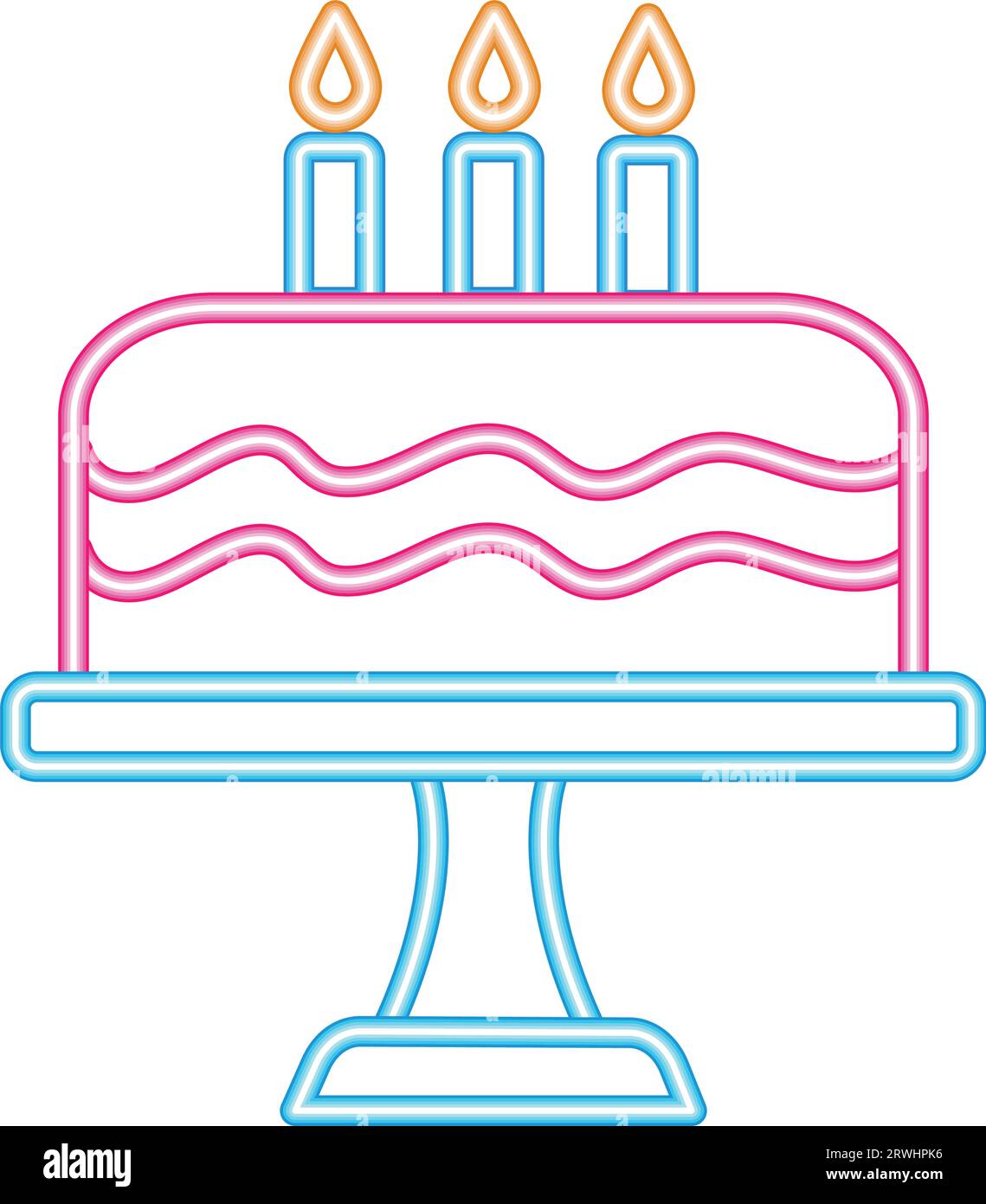 neon party birthday cake festive Stock Vector Image &amp; Art - Alamy