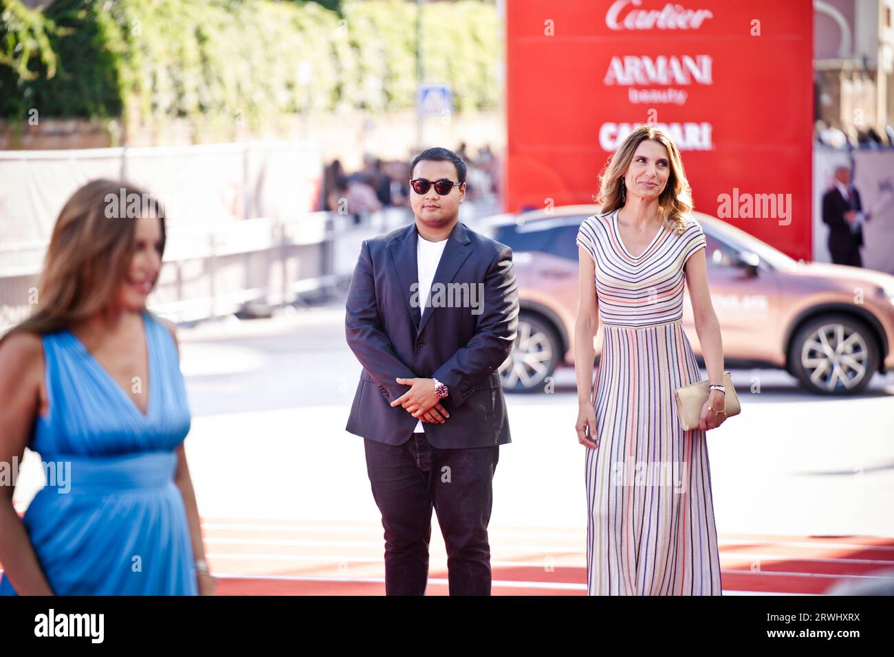 VENICE, ITALY - SEPTEMBER 06:  attends a red carpet for the movie 'Io Capitano' at the 80th Venice International Film Festival on September 06, 2023 i Stock Photo