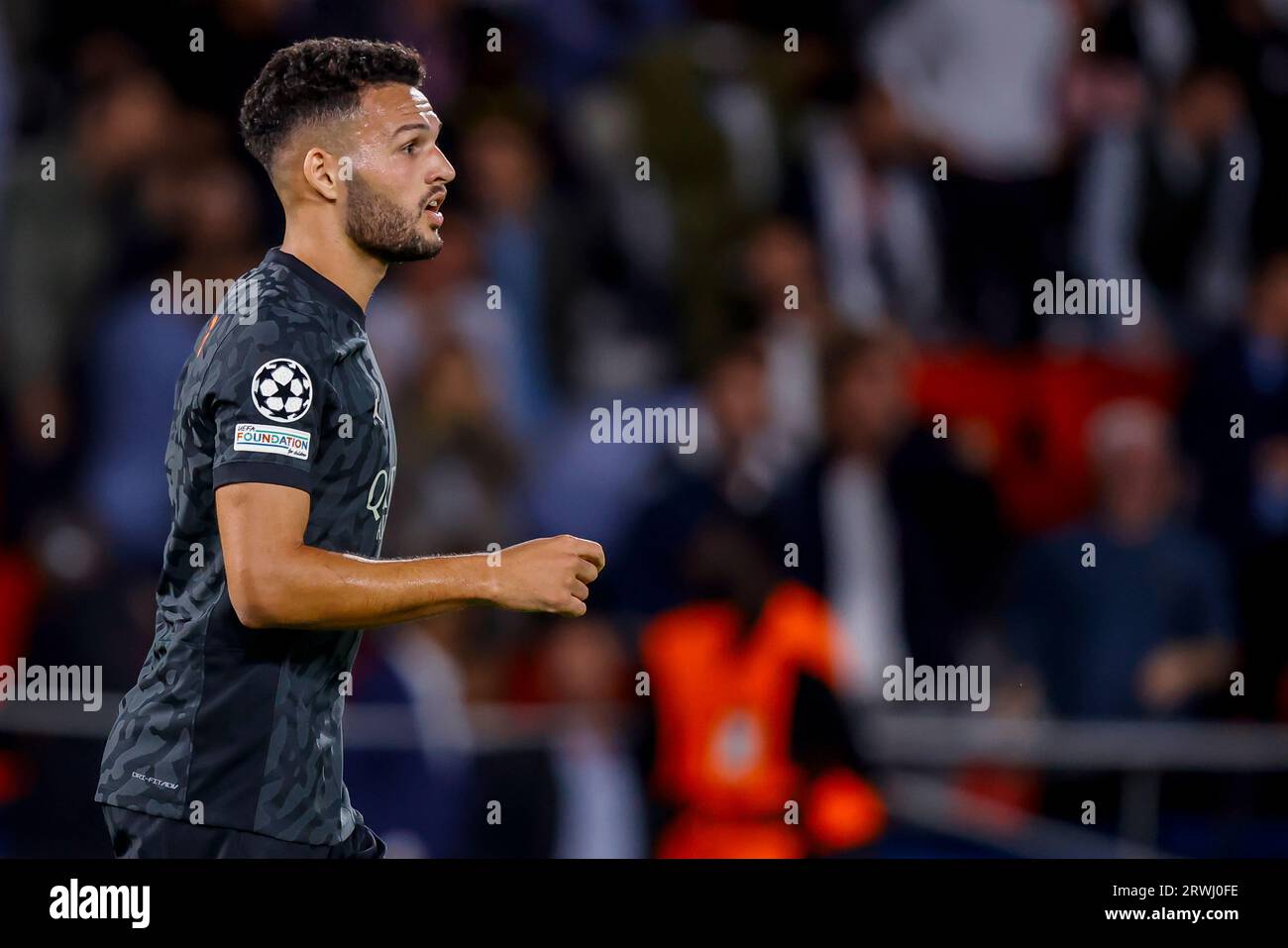 PARIS, FRANCE - SEPTEMBER 19: Goncalo Ramos (Paris Saint-Germain) looks ...