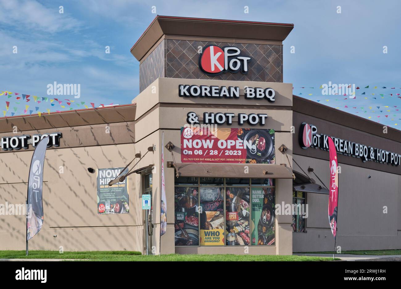 Houston, Texas USA 07042023 KPOT Korean BBQ and Hot Pot storefront