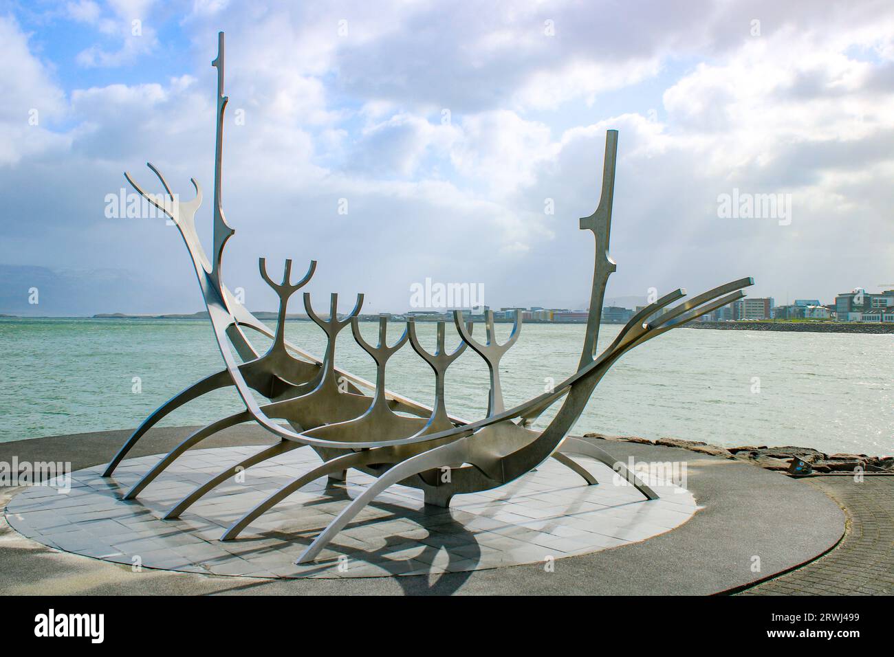 famous Sun Voyager monument in Reykjavik, Iceland Stock Photo - Alamy