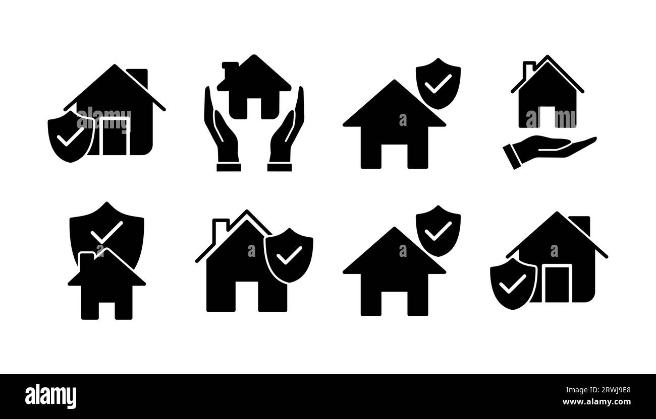 Home insurance icon vector. home shield protect logo Stock Vector Image ...