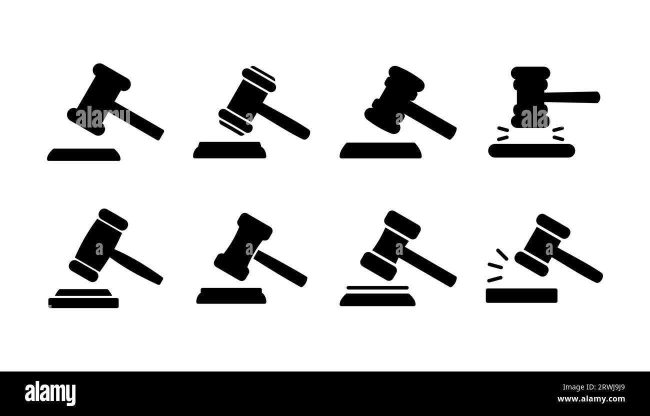 Gavel icon vector. judge gavel icon. auction hammer Stock Vector Image