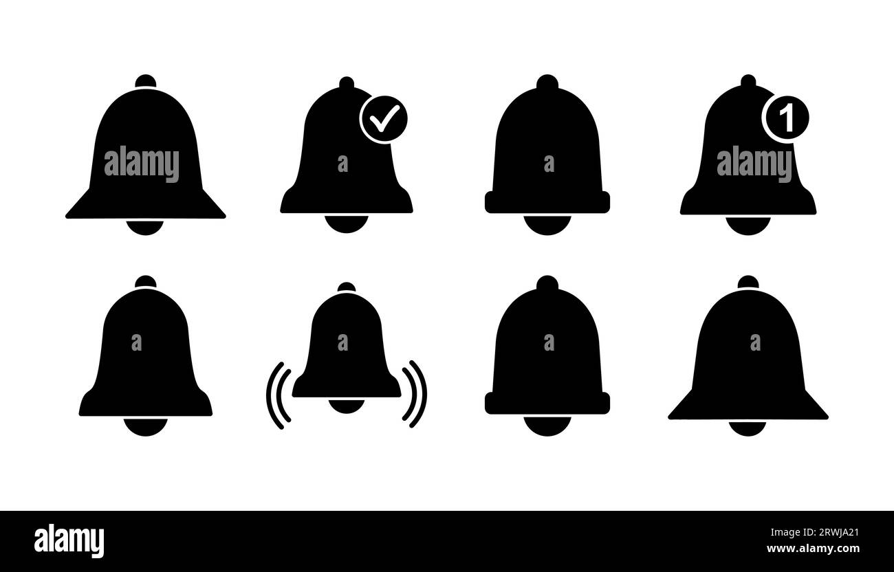 Bell Icon vector in trendy flat style isolated. Notification symbol web ...