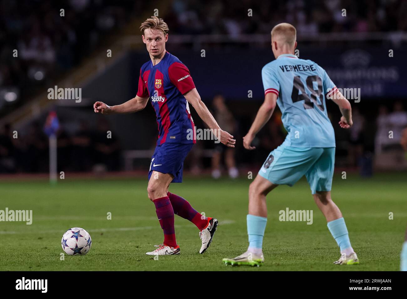 Barcelona, Spain. 19th Sep, 2023. BARCELONA, SPAIN - SEPTEMBER 19: during the UEFA Champions League match between FC Barcelona and Royal Antwerp FC at the Estadi Olimpic Lluis Companys on September 19, 2023 in Barcelona, Spain Credit: DAX Images/Alamy Live News Stock Photo