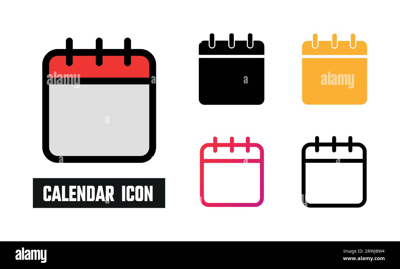 Calendar Icon Set Vector Illustration Stock Vector Image & Art - Alamy