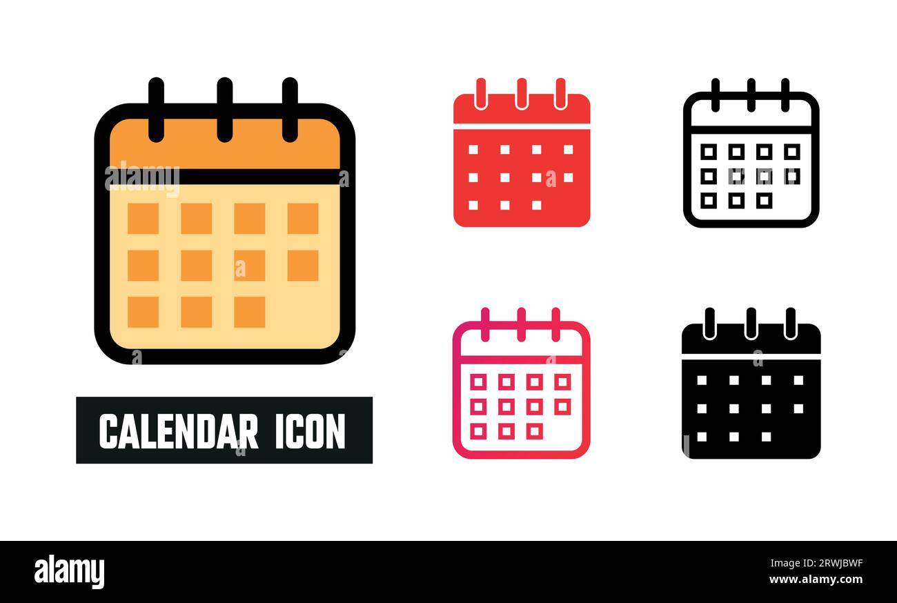 Calendar Icon Set Vector Illustration Stock Vector Image & Art - Alamy
