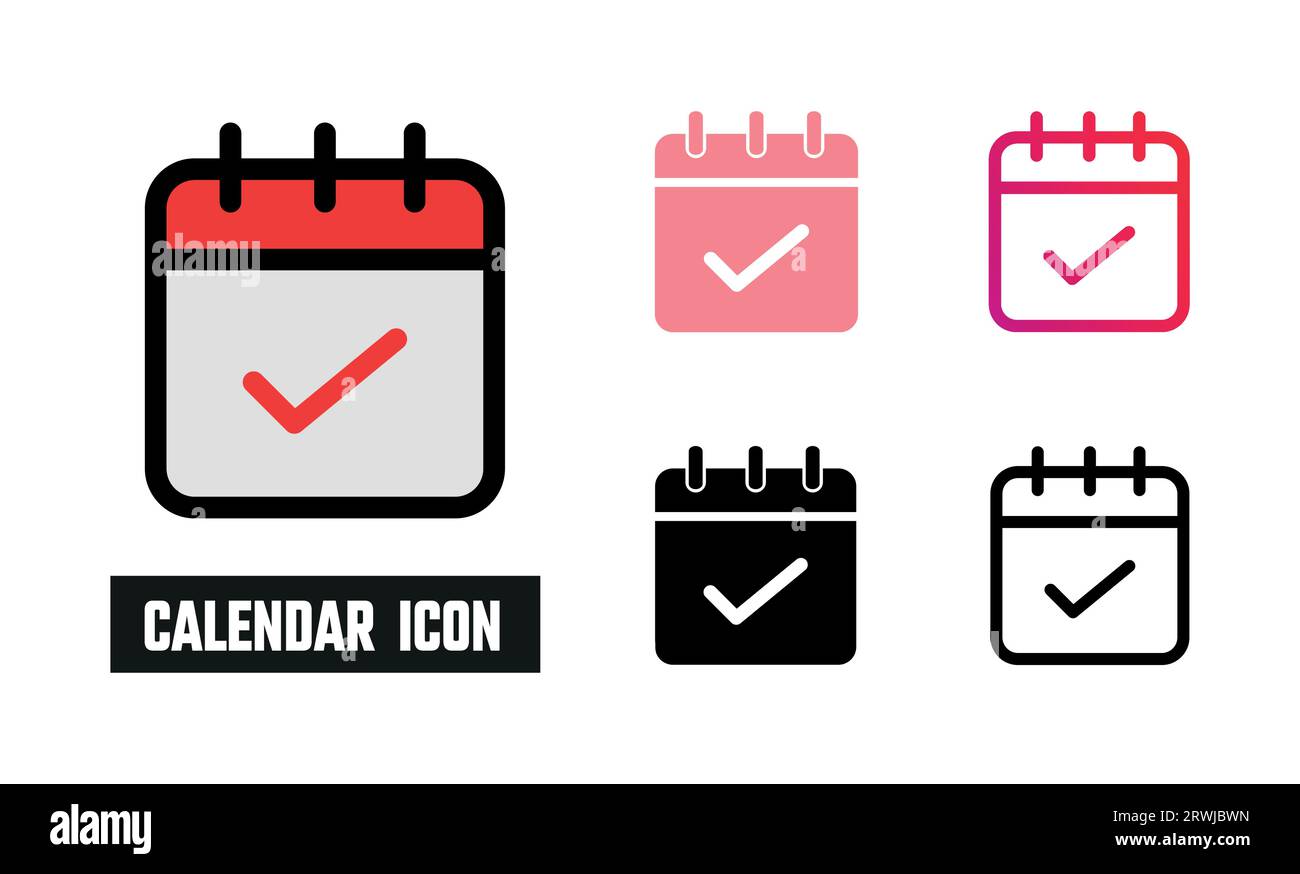 Calendar Icon Set Vector Illustration Stock Vector Image & Art - Alamy