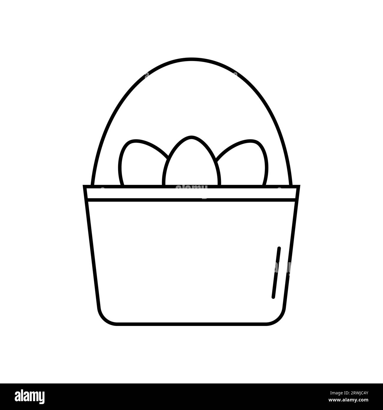 Eggs basket Icon. Lineal Style Eggs basket Outline Icon Vector