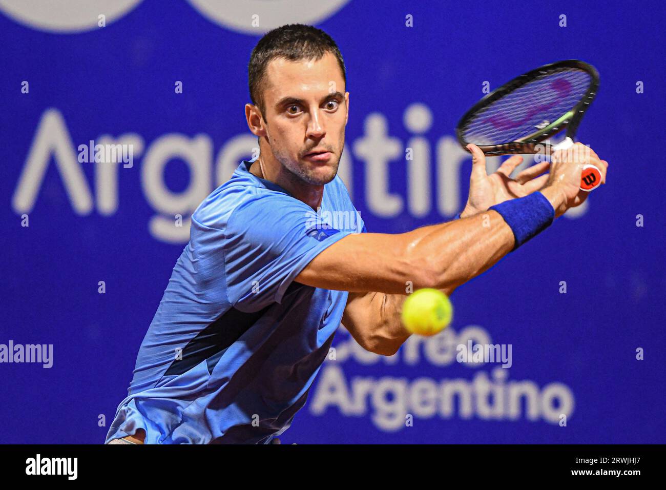 Serbian tennis player Laslo Diere at the Foro Italico. Rome , May News  Photo - Getty Images