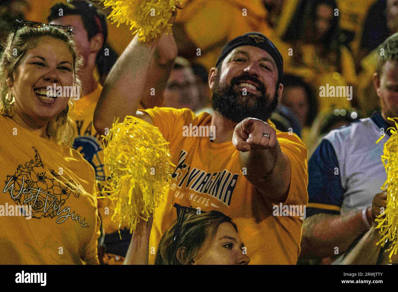 Morgantown, WV, USA. 16th Sep, 2023. September 16, 2023: Fans during the West  Virginia University (WVU )vs the University of Pittsburgh (Pitt) in  Morgantown, WV at Milan Puskar Stadium. Bradley Martin/AMG (Credit