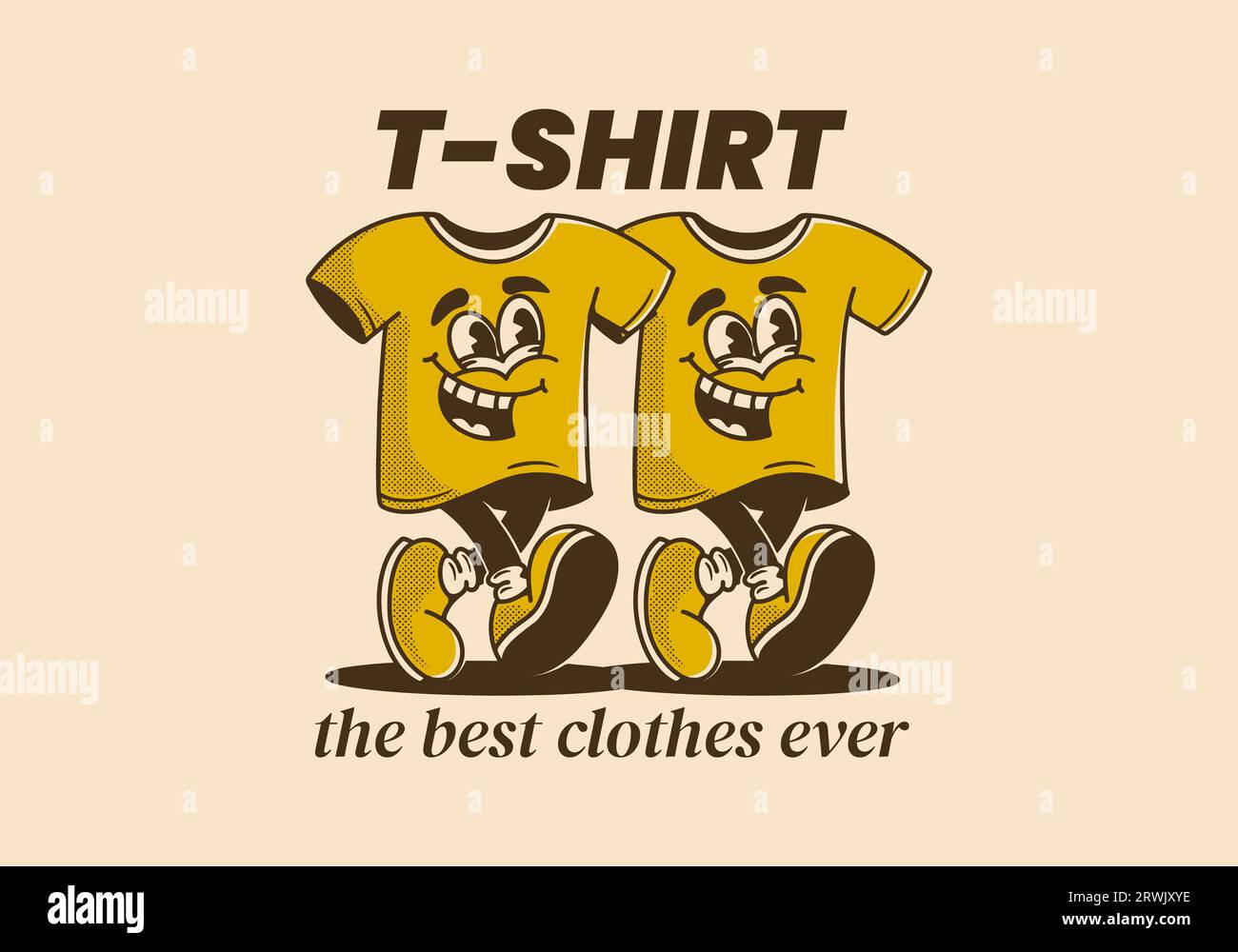 Tshirt, the best clothes ever. Mascot character illustration of