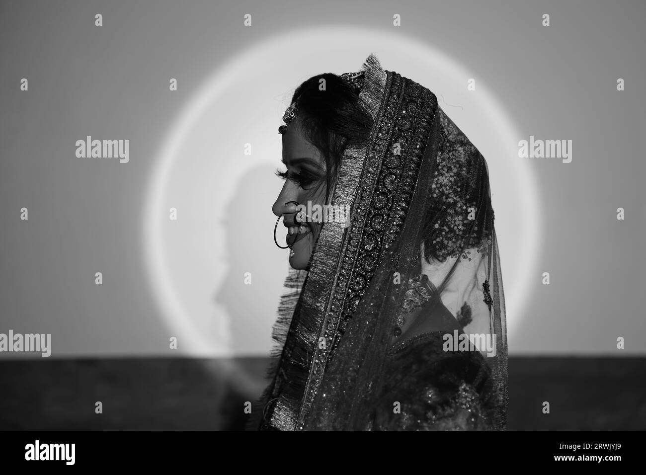 Portrait indian bride Black and White Stock Photos & Images - Alamy