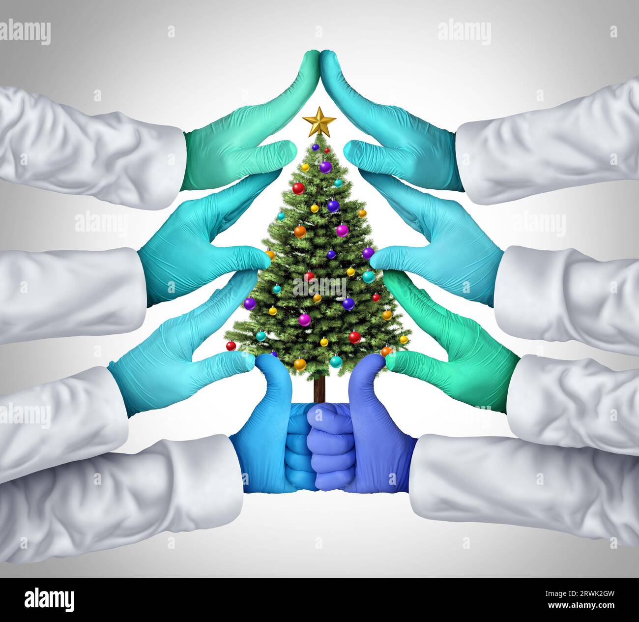 Hospital Christmas Season Celebration and Medical winter holiday with