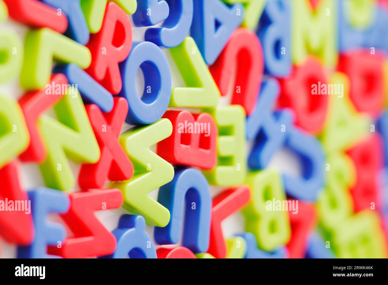 Plastic fridge on white background. Short depth of field Stock