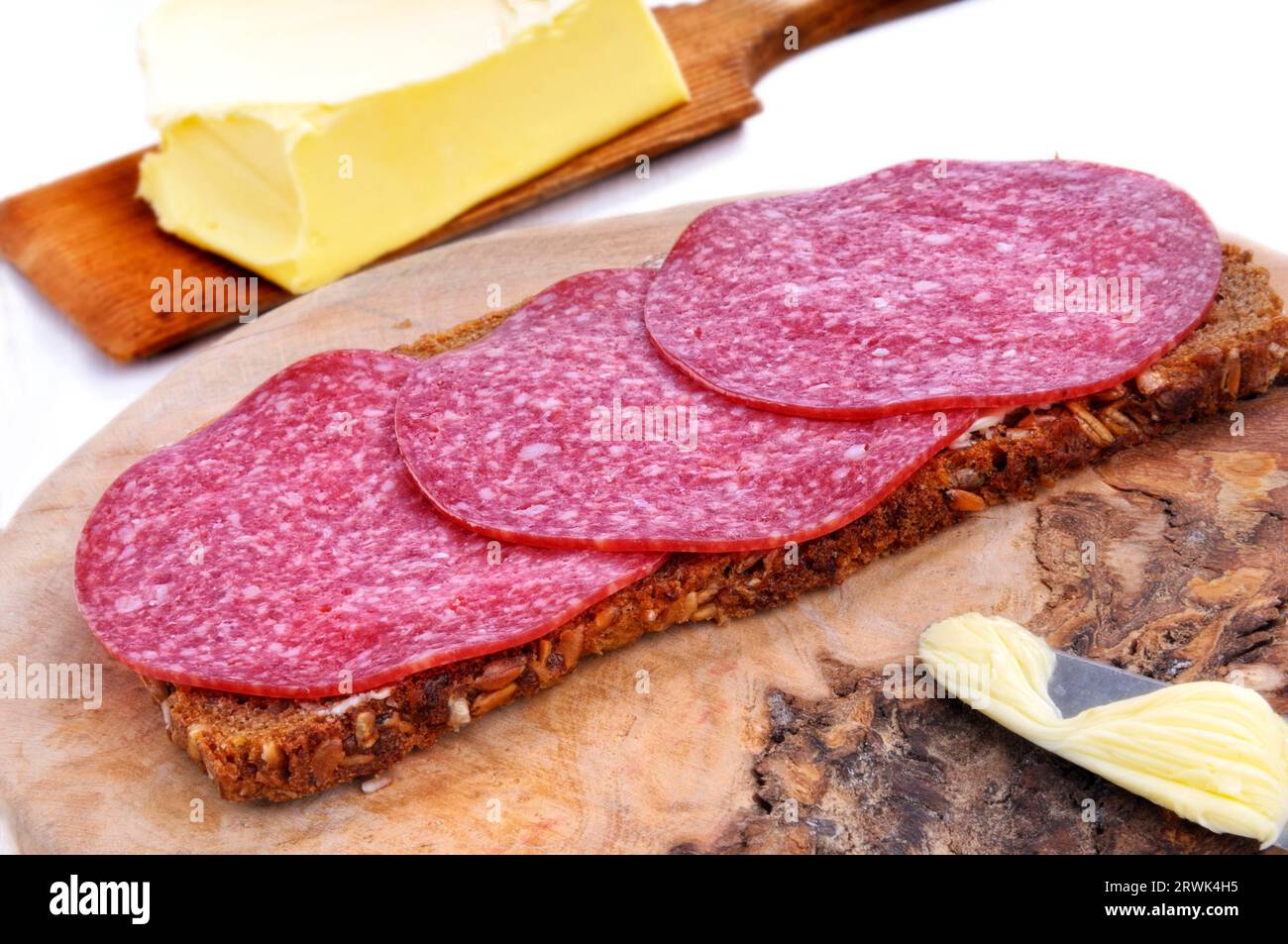 Sausage sandwich Stock Photo