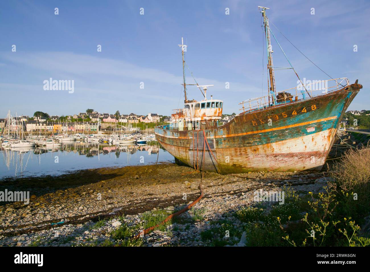 Ship wreck in Camaret sur Mer, Brittany, France Stock Photo