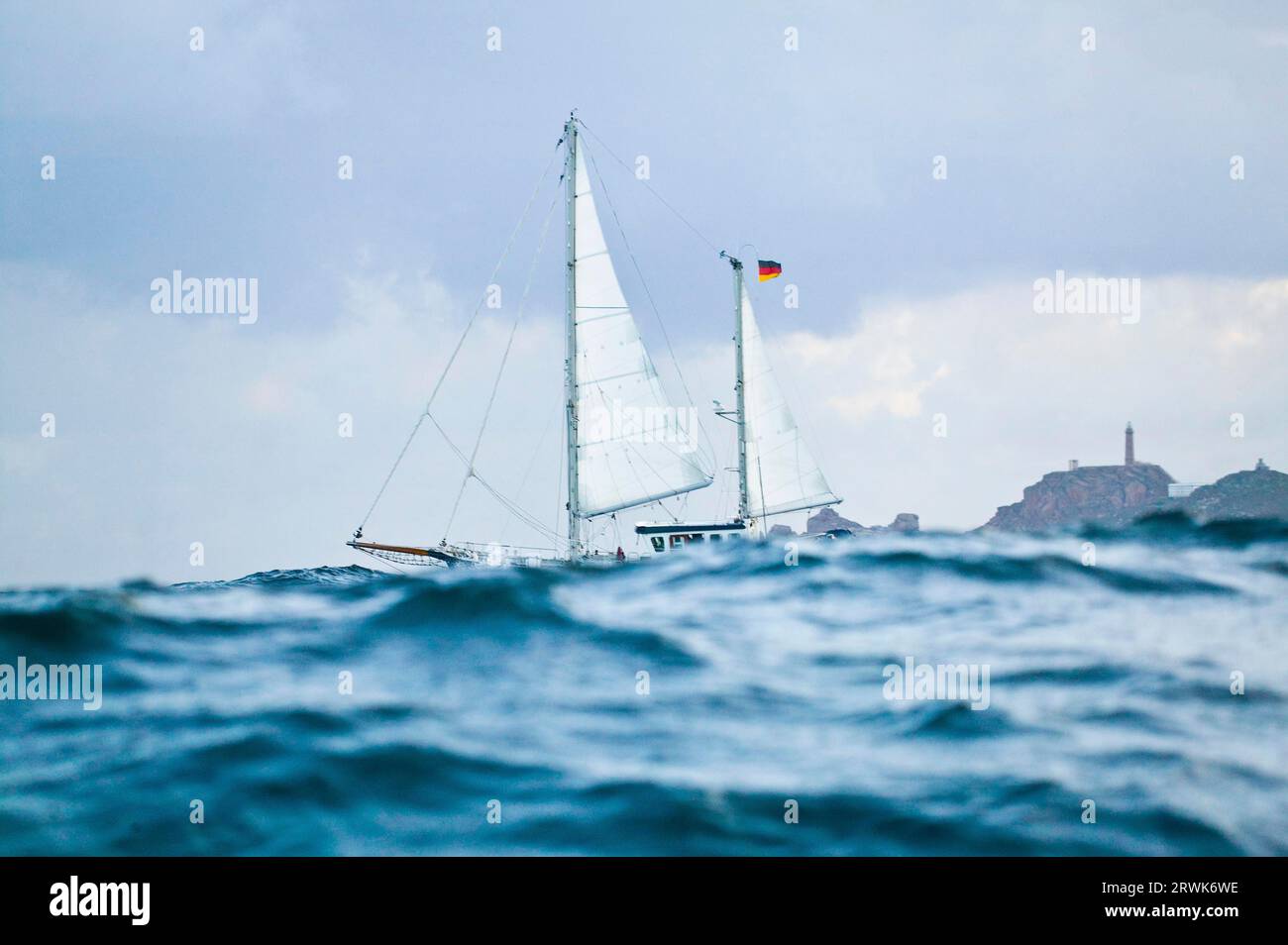 yacht in high seas