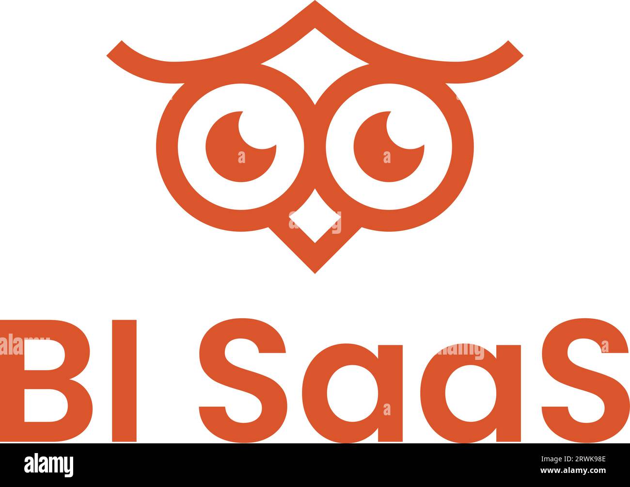 BI and analytics SaaS text with owl logo Stock Vector