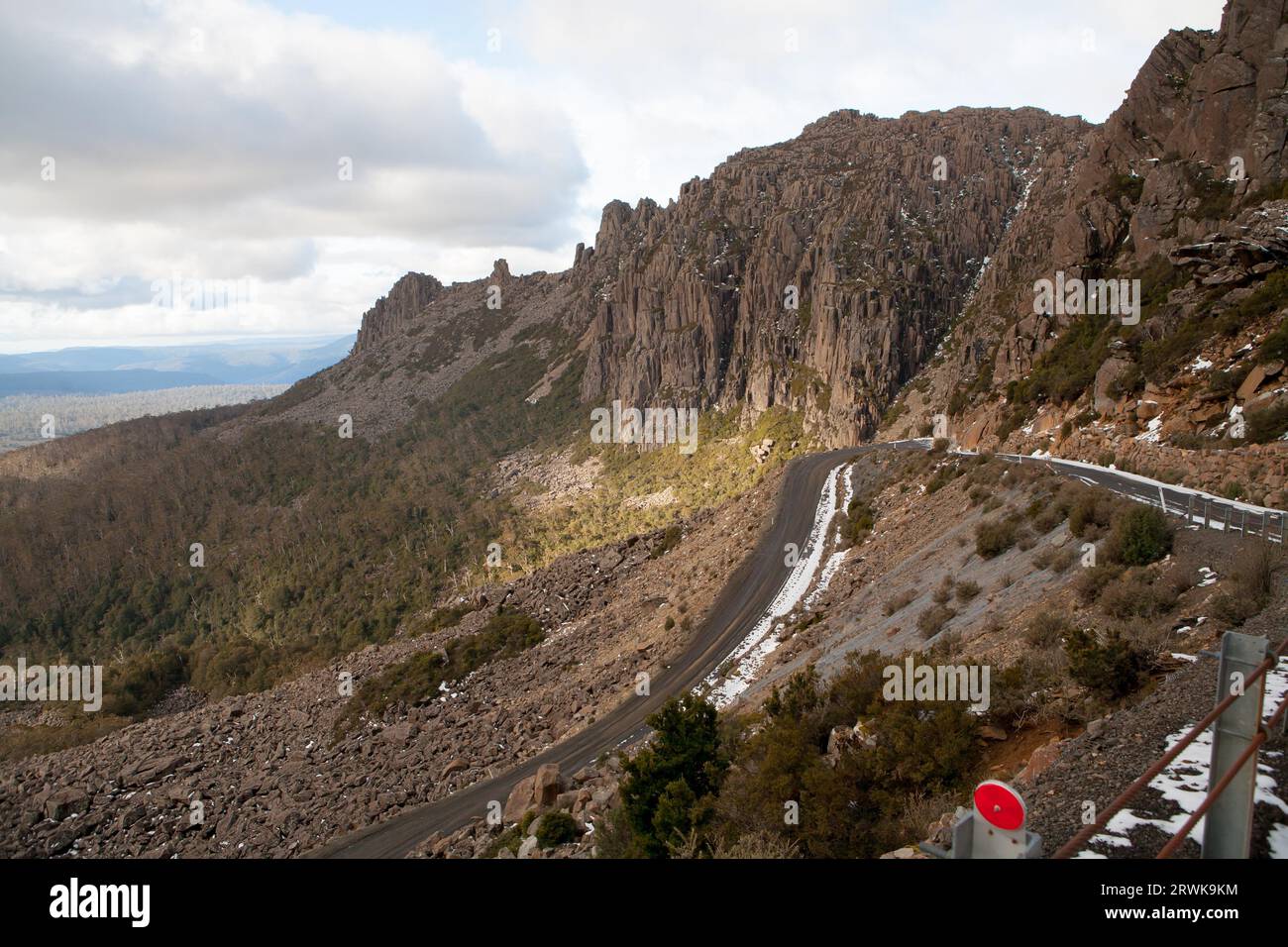 The infamous Jacob's Ladder road climb at Ben Lomond, Tasmania