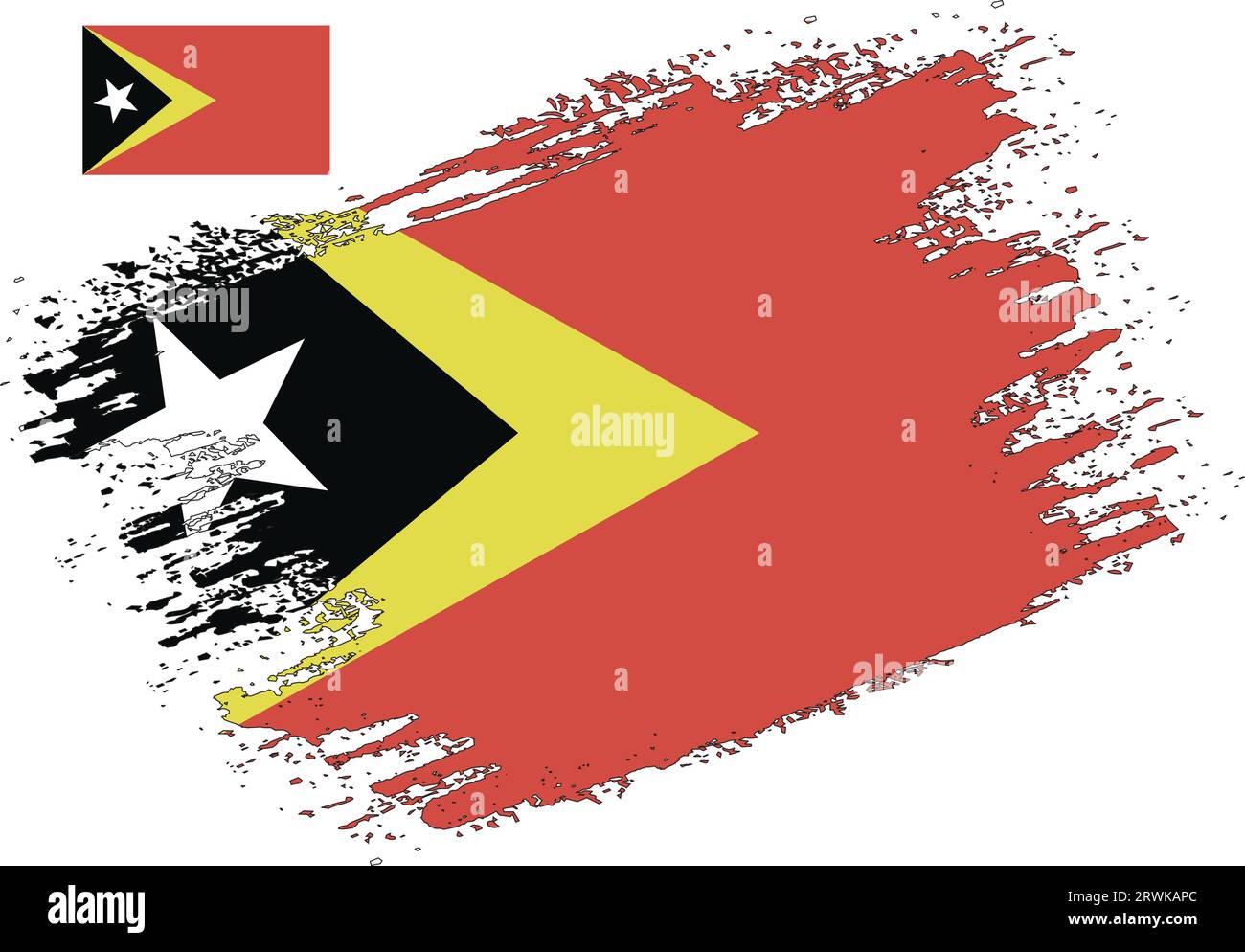 Brush Design East Timor Flag Vector Stock Vector
