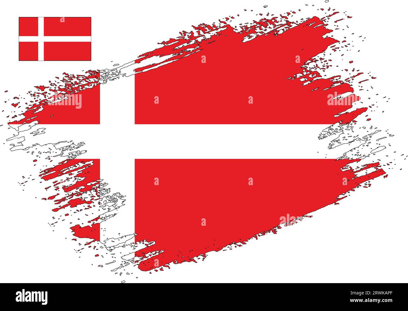 Brush Design Denmark Flag Vector Stock Vector