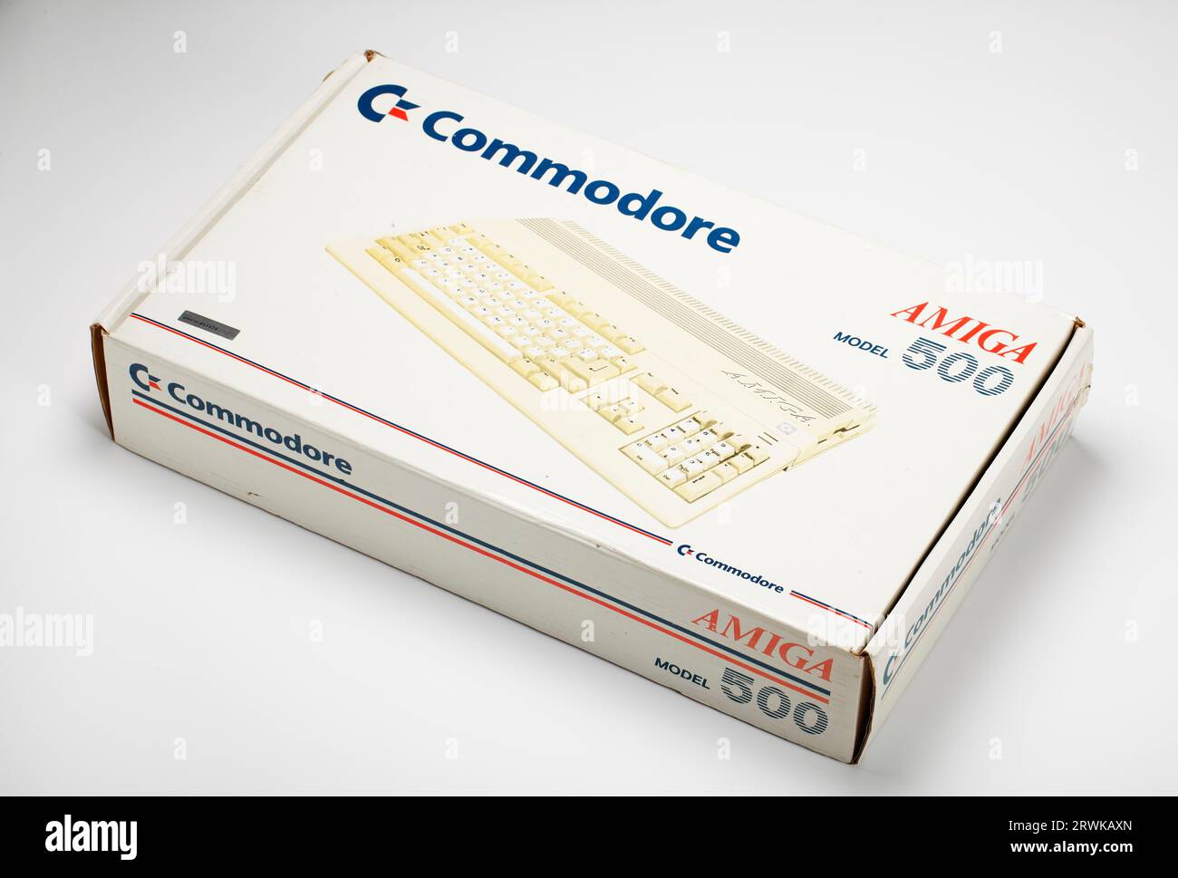 Box of Commodore Amiga computer from the 1980s Stock Photo