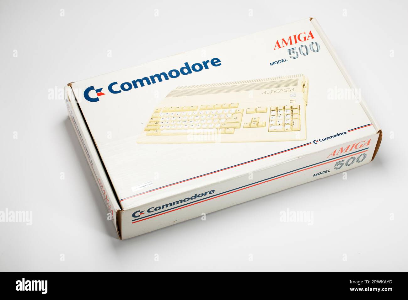 Box of Commodore Amiga computer from the 1980s Stock Photo