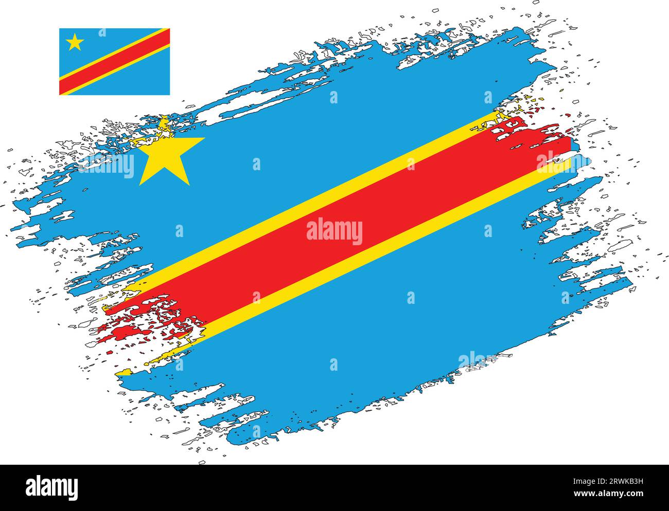 Brush Design Democratic Republic of the Congo Flag Vector Stock Vector