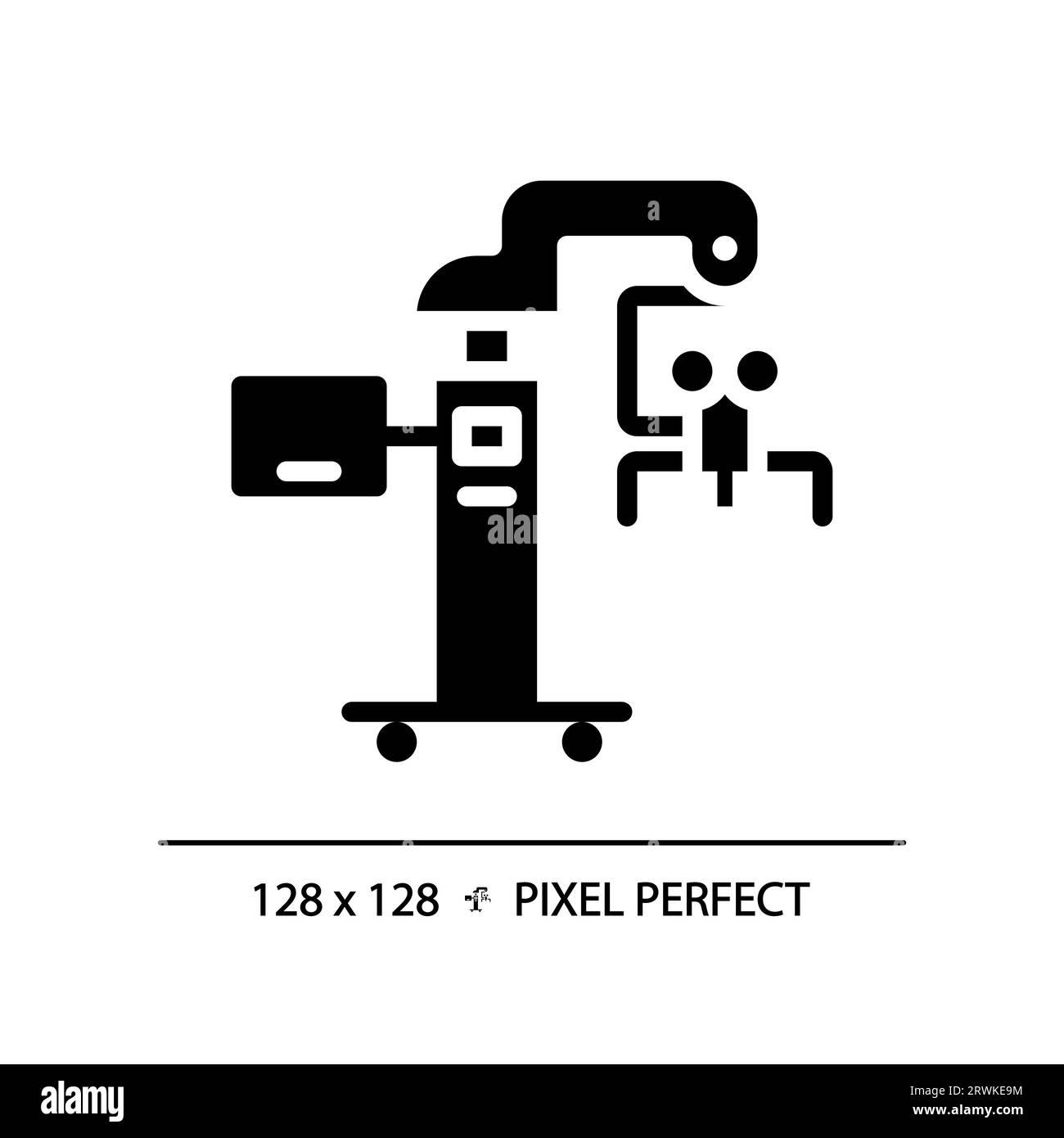 Surgical microscope pixel perfect black glyph icon Stock Vector