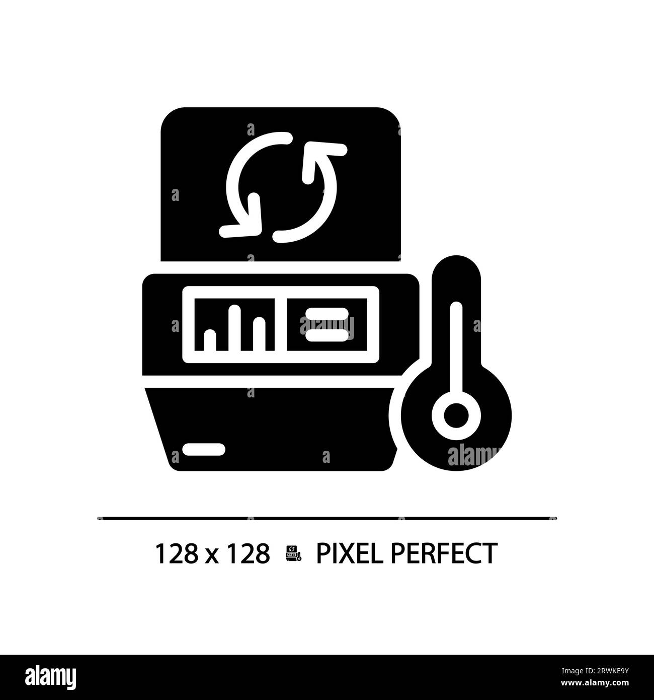 Pcr machine pixel perfect black glyph icon Stock Vector